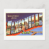 オハイオ州ザーンズビルからのヴィンテージの挨拶 ポストカード (正面)