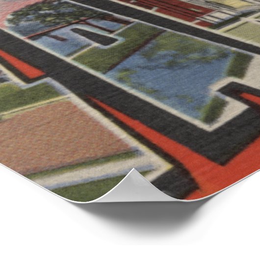 オハイオ州ザーンズビル – 大きな文字のシーン ポスター (角)