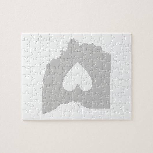 オハイオ州シェイプ(ハート付き) ジグソーパズル (横)