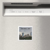 オハイオ州シンシナティの街の写真を持つ磁石。 マグネット (インサイチュ (食洗機))