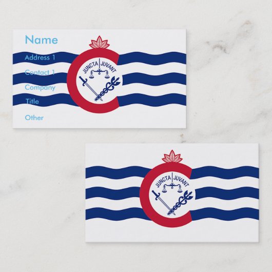 オハイオ州シンシナティ州旗を持つ名刺 名刺 (正面/裏面)