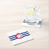 オハイオ州シンシナティ州旗紙 スクエアペーパーコースター (インサイチュ)