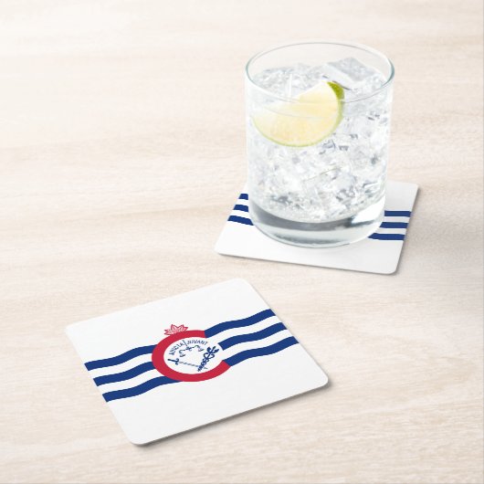 オハイオ州シンシナティ州旗紙 スクエアペーパーコースター (インサイチュ)