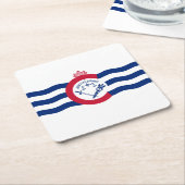 オハイオ州シンシナティ州旗紙 スクエアペーパーコースター (アングル)