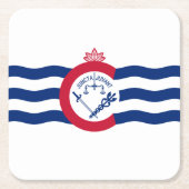 オハイオ州シンシナティ州旗紙 スクエアペーパーコースター (正面)