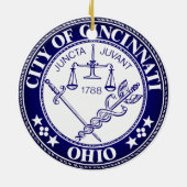 オハイオ州シンシナティ市の封印 セラミックオーナメント (裏面)
