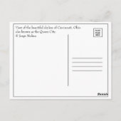 オハイオ州シンシナティ、クイーンシティ ポストカード (裏面)