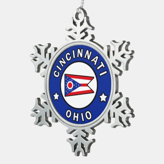 オハイオ州シンシナティ スノーフレークピューターオーナメント (右)