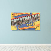 オハイオ州シンシナティ – ラージレターのシーン2 キャンバスプリント (インサイチュ (ウッドフロア))