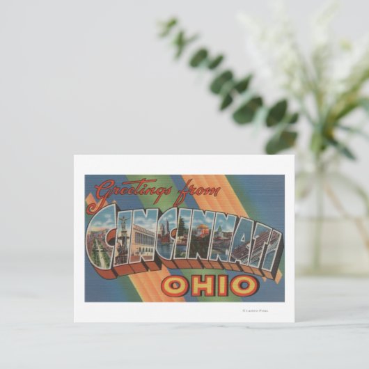 オハイオ州シンシナティ – ラージレターのシーン2 ポストカード (スタンド正面)