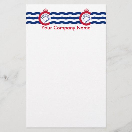 オハイオ州シンシンナティ州旗を持つ文房具 便箋 (正面)