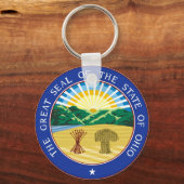 オハイオ州シールアメリカ共和国国旗 キーホルダー (正面)