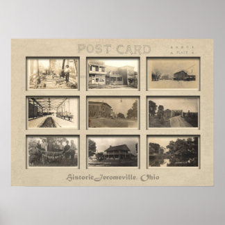 オハイオ州ジェロメスビルヴィンテージはがきコラージュ ポスター