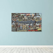 オハイオ州ジュネーブ・オン・ザ・レイク – ラージ・レター・シーン キャンバスプリント (インサイチュ (ウッドフロア))