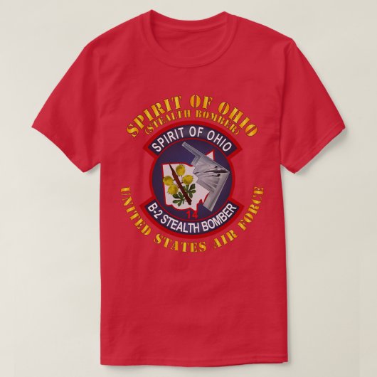 オハイオ州ステルス爆撃機のB2スピリット Tシャツ (デザイン正面)