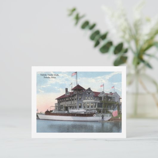 オハイオ州トレドのヨットクラブ1914ヴィンテージ ポストカード (スタンド正面)