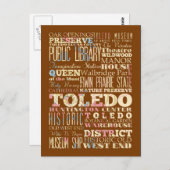 オハイオ州トレドの観光スポットと有名な場所。 ポストカード (正面/裏面)