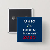 オハイオ州バイデン氏・ハリス2020キャンペーンボタン 缶バッジ (正面&裏面)