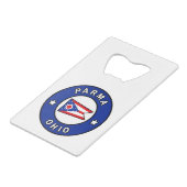 オハイオ州パルマ クレジットカード栓抜き (正面アングル)