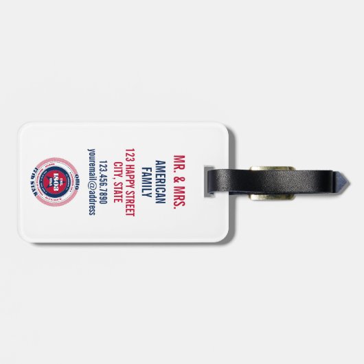 オハイオ州パーソナライズされたギフト荷物タグ ラゲッジタグ (裏面横)