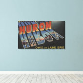 オハイオ州ヒューロン – Lake Erie – ラージレターシーン キャンバスプリント (インサイチュ (ウッドフロア))