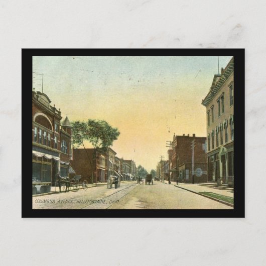 オハイオ州ベルフォンテーヌのコロンバス通り1910 ポストカード (正面)