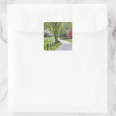 オハイオ州ベルリンの近くの赤い納屋と農家。 スクエアシール (バッグ)