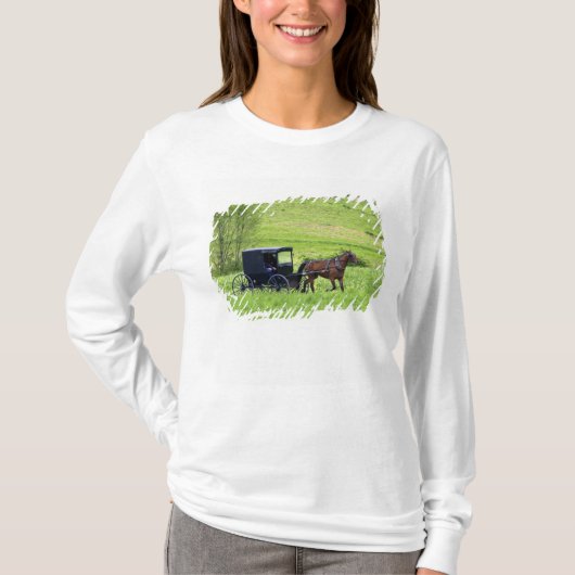 オハイオ州ベルリン近郊のアーミッシュの馬車 Tシャツ (正面)