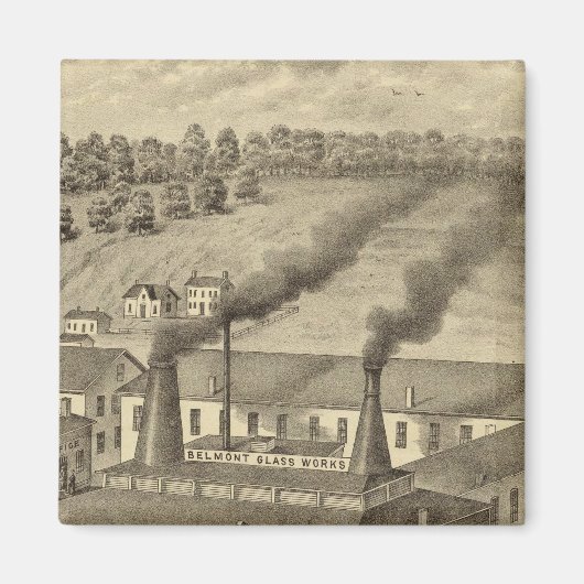 オハイオ州ベレワールのベルモントグラス工場 マグネット (正面)