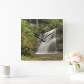 オハイオ州ホッキングヒルズのヒデン滝 スクエア壁時計 (ホーム)