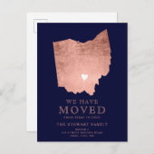 オハイオ州マップネイビーバラ金ゴールドホーム移動 案内ポストカード (正面/裏面)