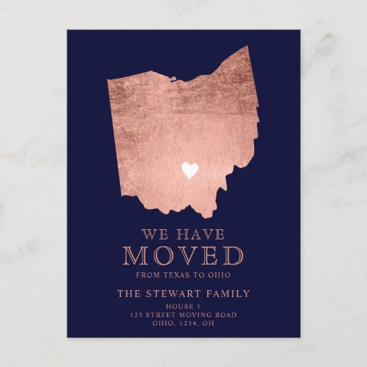 オハイオ州マップネイビーバラ金ゴールドホーム移動 案内ポストカード (正面)