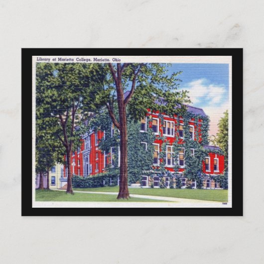 オハイオ州マリエッタ・カレッジのヴィンテージ ポストカード (正面)