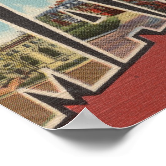 オハイオ州マンスフィールド – ラージレターシーン ポスター (角)