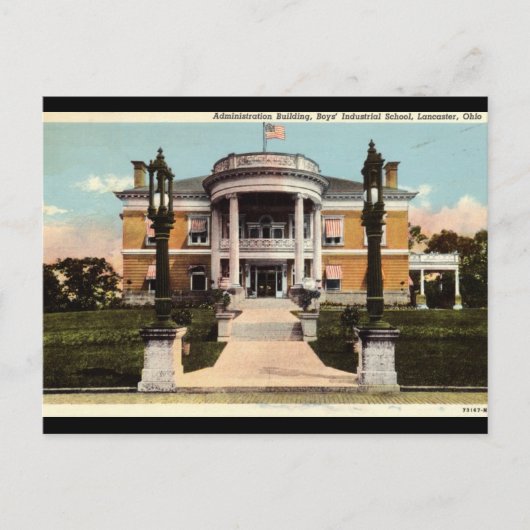 オハイオ州ランカスターのボーイズ工業学校ヴィンテージ ポストカード (正面)