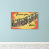 オハイオ州ランカスター – ラージ・レター・シーン キャンバスプリント (インサイチュ (ウッドフロア))