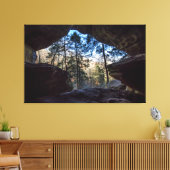 オハイオ州ロックハウスホッキングヒルズ州パーク キャンバスプリント (インサイチュ (リビング))