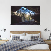 オハイオ州ロックハウスホッキングヒルズ州パーク キャンバスプリント (インサイチュ (寝室))