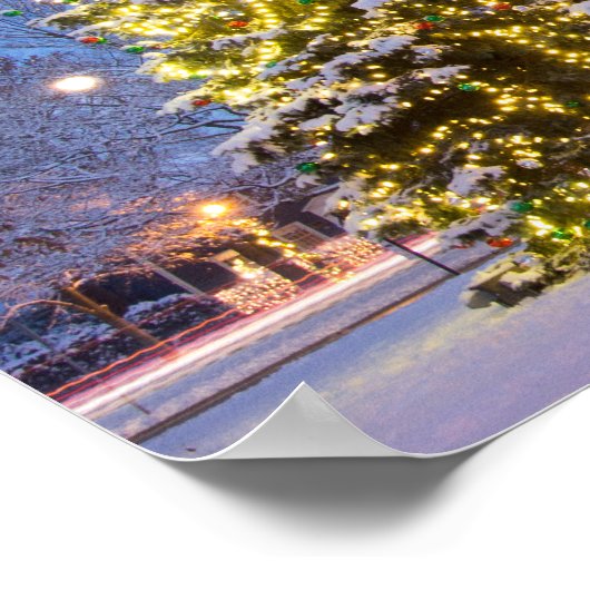 オハイオ州ワージントンのコミュニティクリスマスツリー ポスター (角)