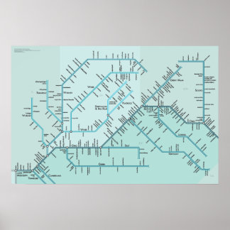 オハイオ州下部30インチ×20インチ ポスター