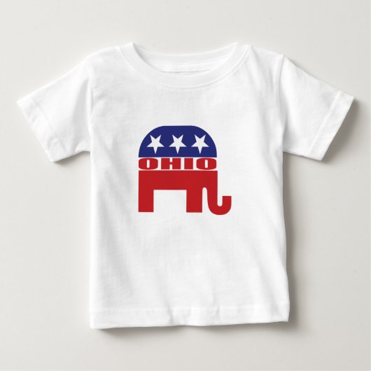 オハイオ州共和党の象 ベビーTシャツ (正面)