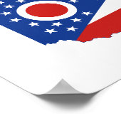 オハイオ州旗と地図 ポスター (角)