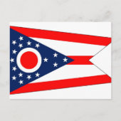 オハイオ州旗の付いた州- USA ポストカード (正面)