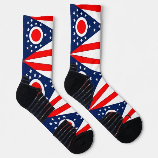 オハイオ州旗を持つアスレティッククルー靴下 ソックス (右)