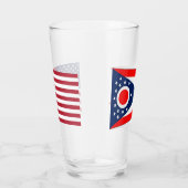 オハイオ州旗を持つ愛国的なガラス杯 タンブラーグラス (右)