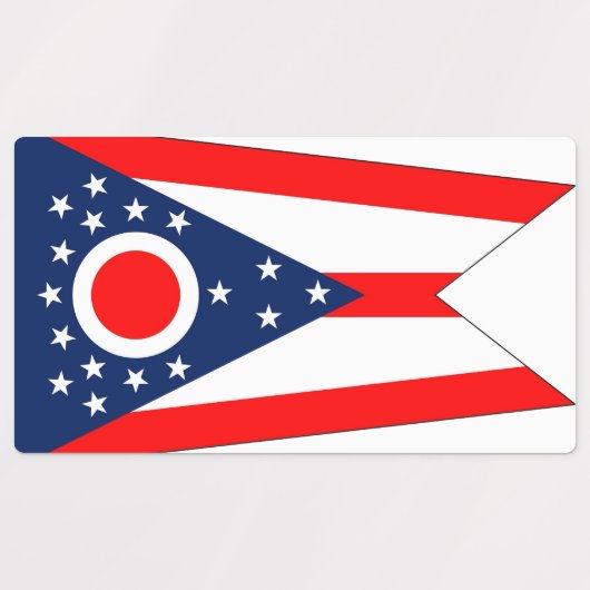 オハイオ州旗を持つ愛国的な州 ラベル (デザイン2)
