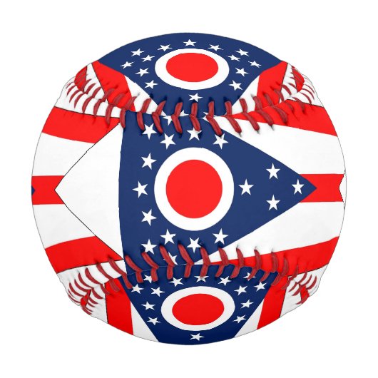 オハイオ州旗を持つ愛国野球 野球ボール (正面)