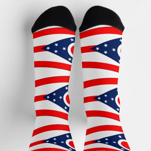 オハイオ州旗を持つ男性クルー用ソックス ソックス (上部)