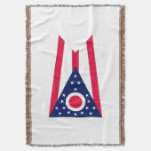 オハイオ州旗デザインデコール スローブランケット (正面縦)