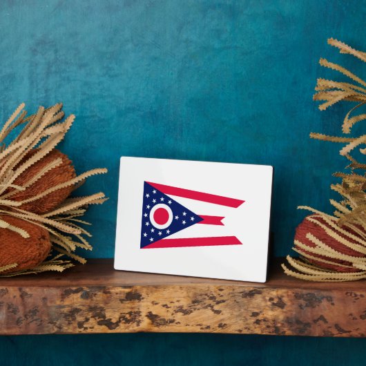オハイオ州旗デザインデコール フォトプラーク (側面)